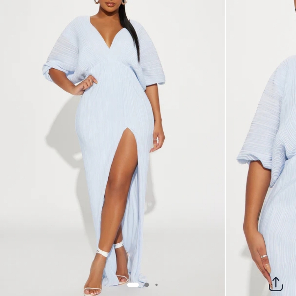 Fashion Nova Light Blue Maxi Dress